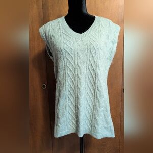 Sincerely Jules Green Cable Knit V Neck Sweater Vest Medium